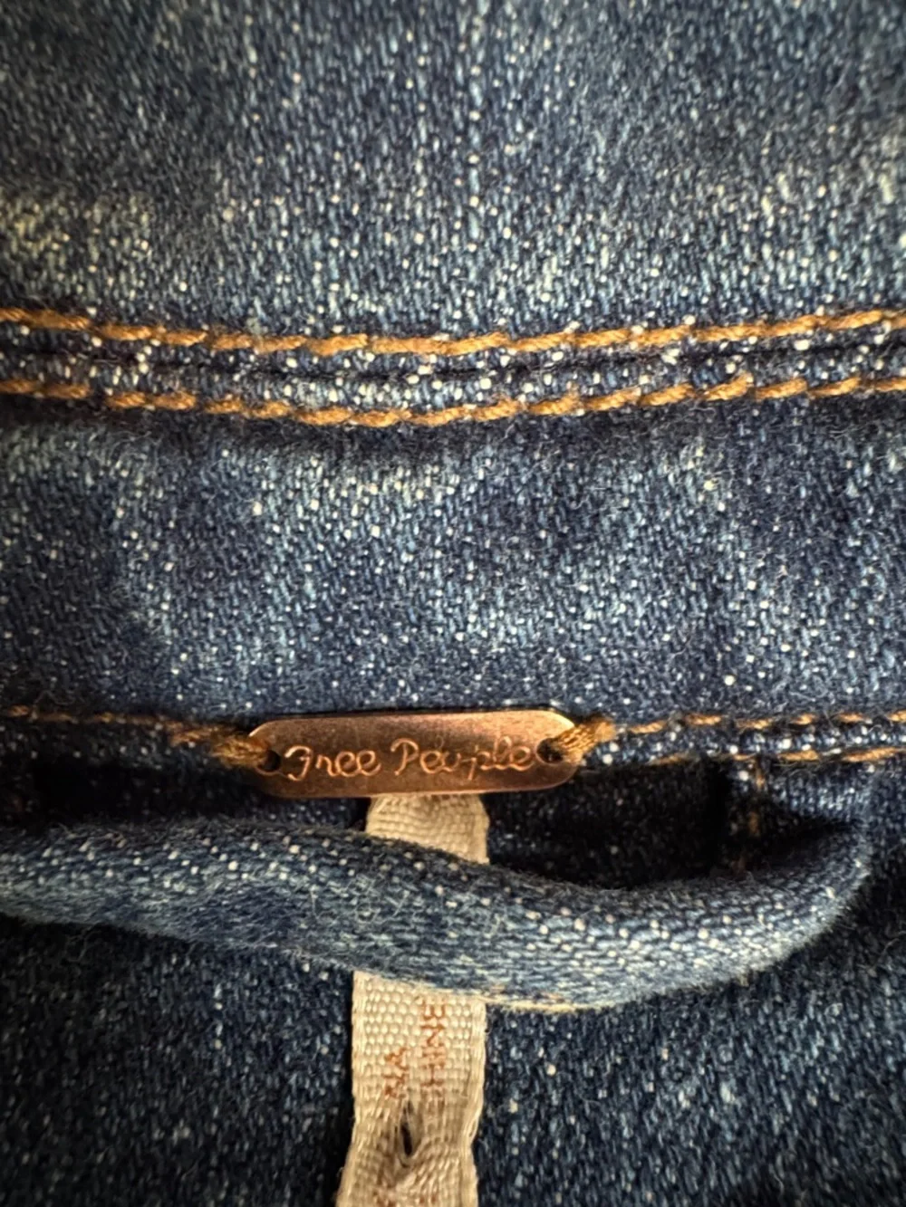 PRICE FIRM Free People Double-Button Military-Style Denim Jacket in Blue Size M - Picture 2 of 9